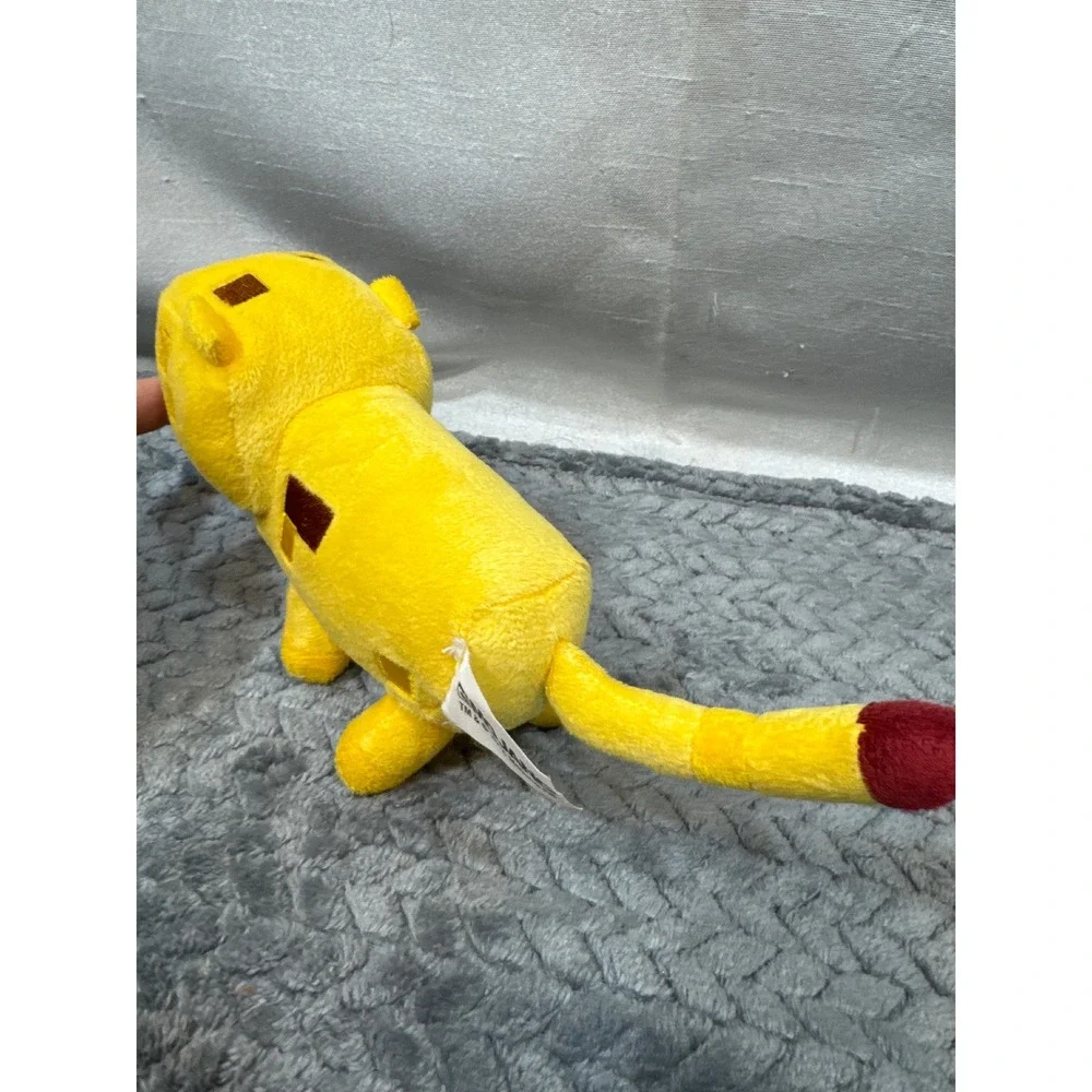 Minecraft Ocelot Plush Jazwares 2014 Yellow Pixelated Stuffed Animal Toy 10 inch